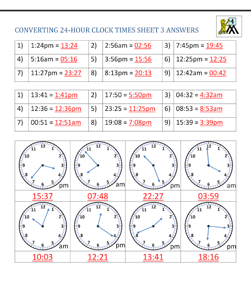 Units of Time Conversion Chart 4