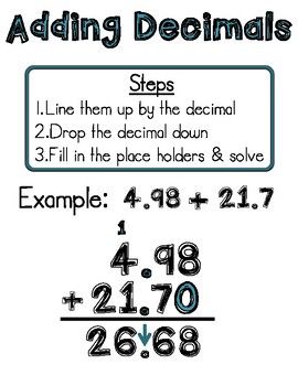 Add and Subtract Decimals 2