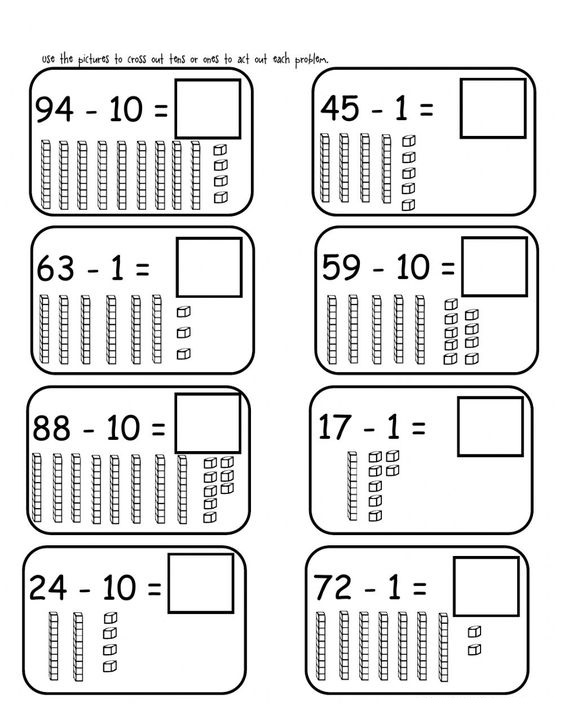 Subtract 2-Digit Numbers Using Models 3