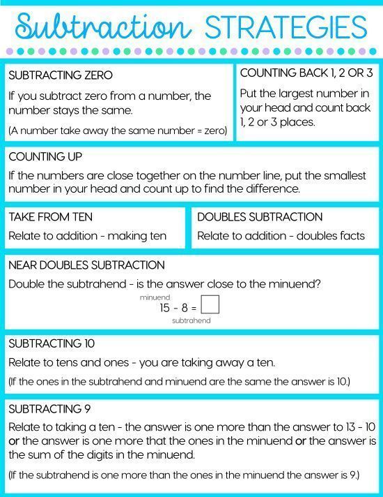 Subtraction Facts to 20 Use Strategies 3